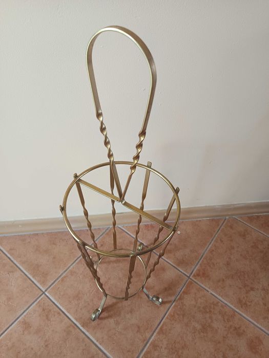 Stojak na parasole laski parasolnik metalowy złoty