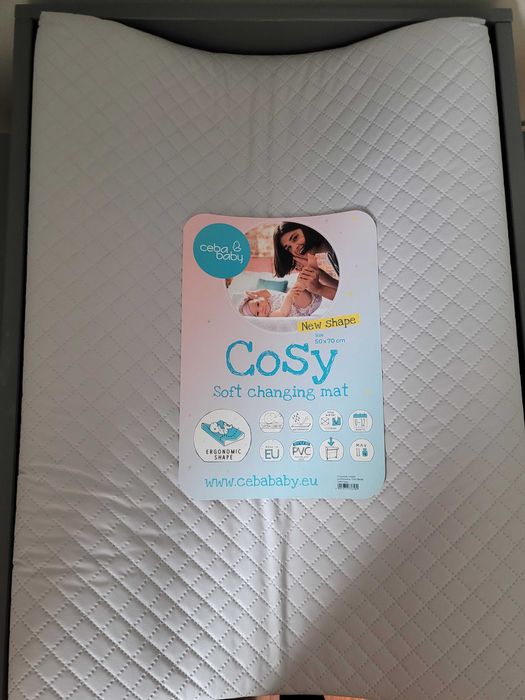 Klupś IWO - szare łóżeczko z szufladą i materacem + komoda