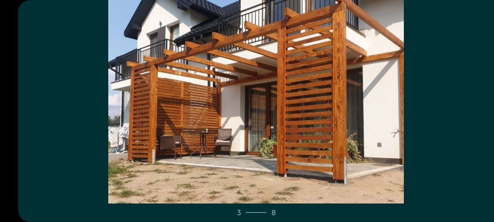 Zadaszenie tarasu pergole zabudowa tarasu