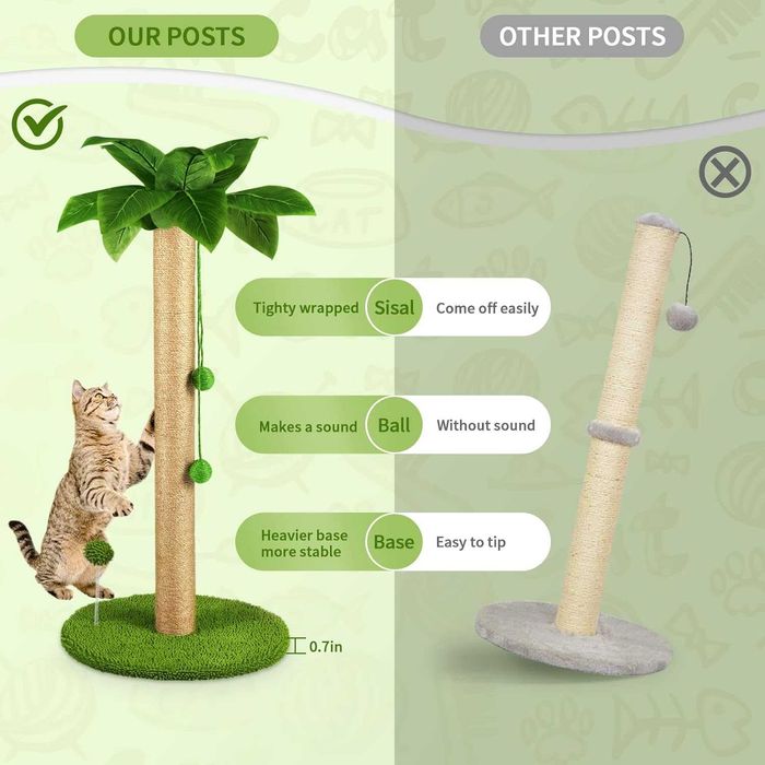 Poste arranhador para gatos em forma de planta 40 x 78 cm -NOVO SELADO