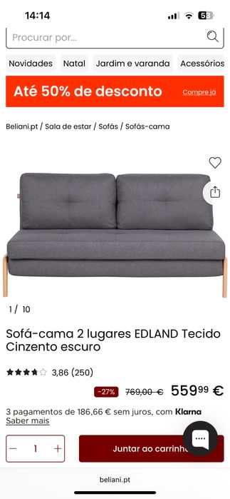 Sofá cama para duas pessoas