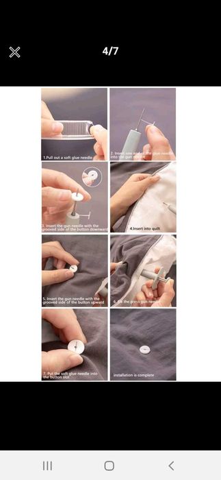 Duvet Fastener Set with Needle and Buttons64553313335811123