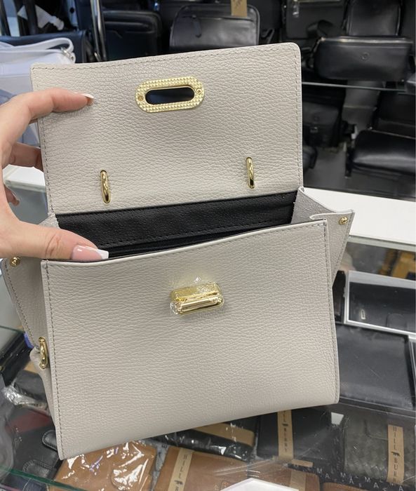 Virginia conti сіра сумка  італійська Женская сумка кожаная фиалковая