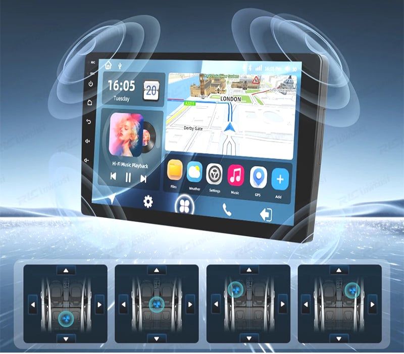 RÁDIO GPS 9'' ANDROID 13 AUDI Q5 10-18 2 DIN 4GB+64GB