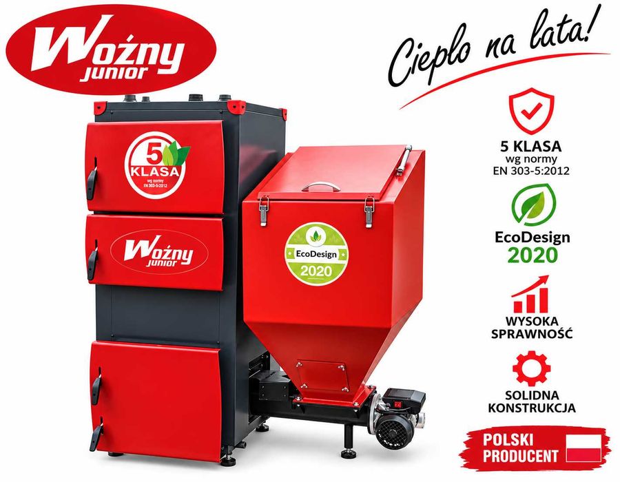 Piec kocioł c.o. 50kW na groszek 5 klasa ecodesign  do 500m2 darmowa dostawa