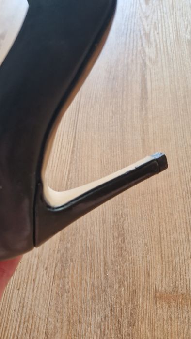 Prima moda czarne skórzane szpilki 36
