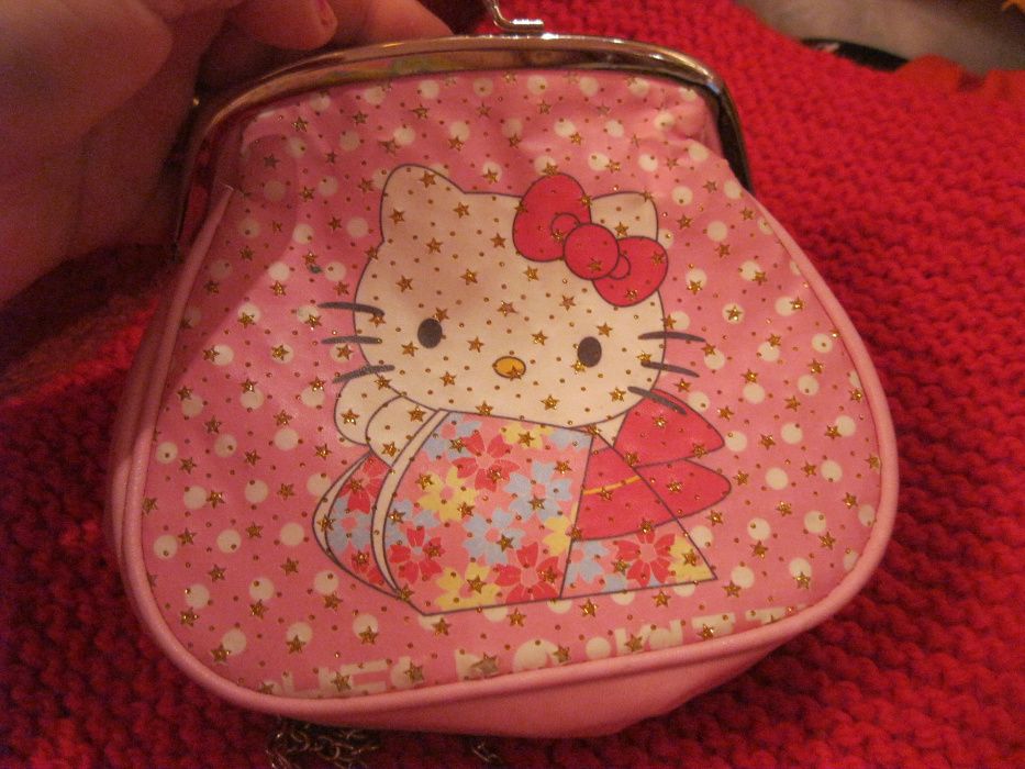 детская для девочка КИТТИ kitti розовая сумка сумочка на длинной цепи