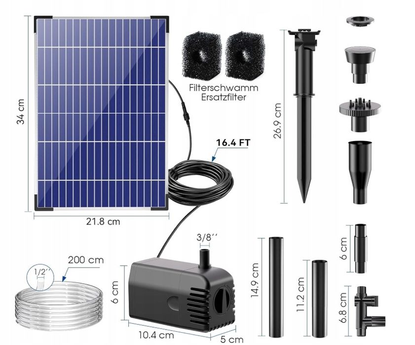 Fontanna Solarna Biling Na Zewnątrz Pompa Solarna Do Oczka Używany