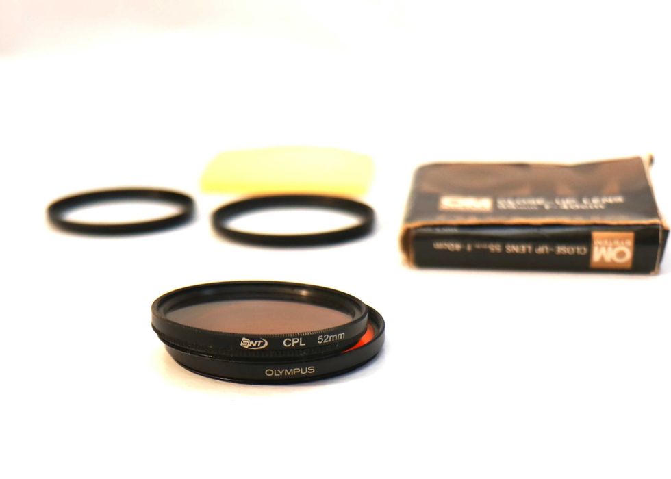 Filtros Close-Up 55mm Polarizador 52mm e anéis de adaptação