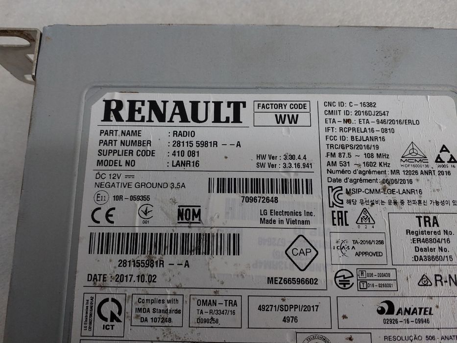 Rádio / auto-rádio RENAULT Megane IV (B9A/M_)
