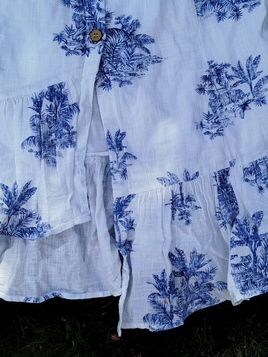 Biała spódnica midi z asymetrycznym dołem Primark 40 L