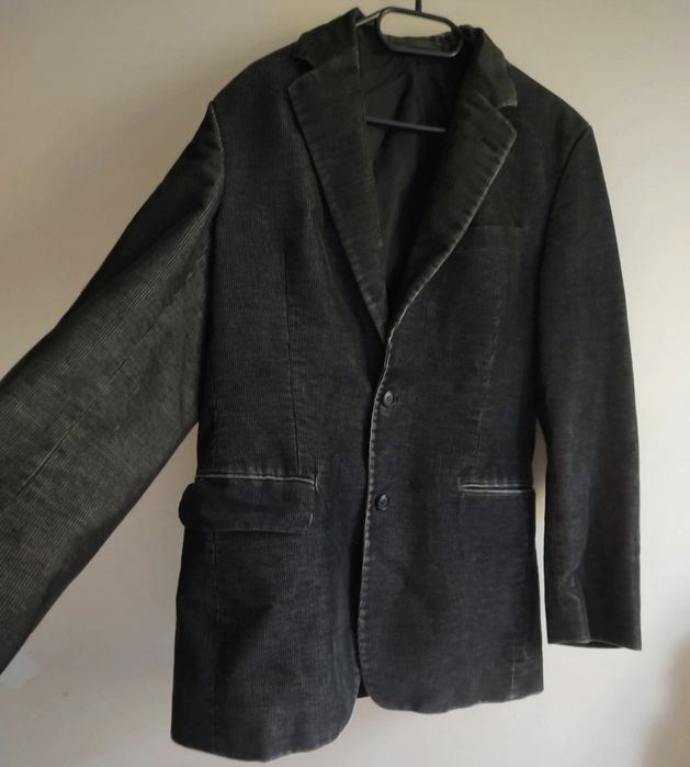 Męska marynarka rozmiar 48 marka SIR prążkowana szaro - czarna Retro