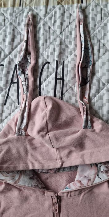 Bluza rozpinana króliczek kaptur uszy r. 98 Miś foch handmade