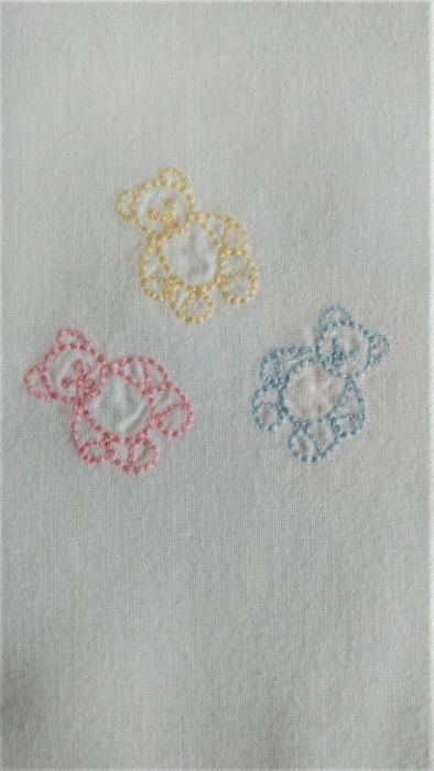 Fronha Almofada de Dormir Bebé/Criança c/ Renda e Bordada 100% Algodão