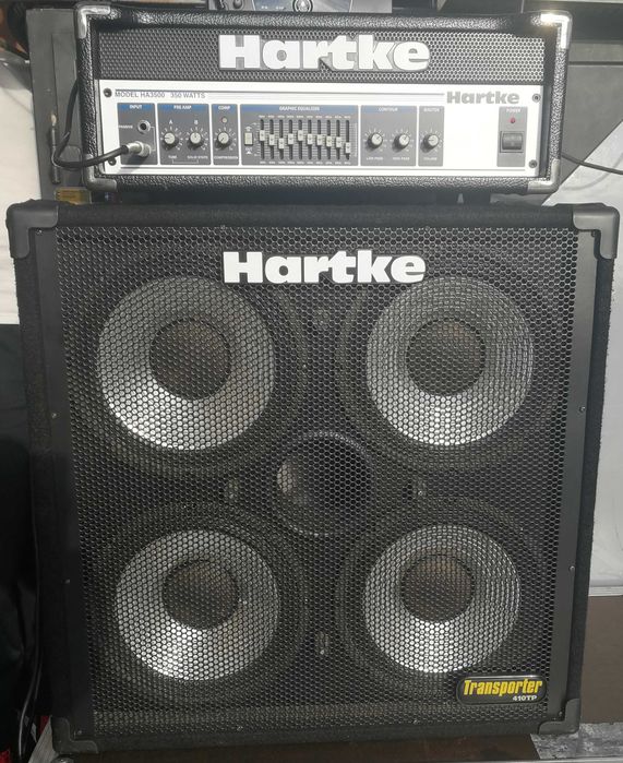 Coluna + cabeça Hartke + Case rígida