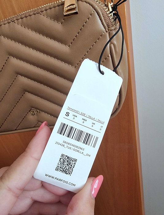 Mala camel e dourada Parfois - nova com etiqueta