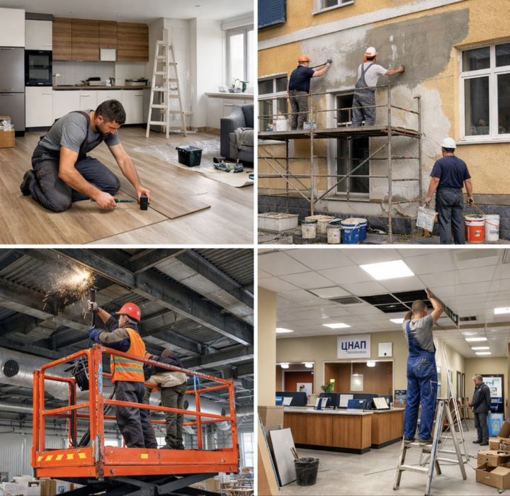 Ремонтні та будівельні роботи  Приватні  Бізнес   Установи