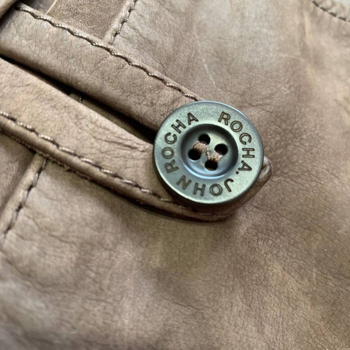 Мужская кожаная куртка John Rocha Brown Leather Cafe Racer Jacket