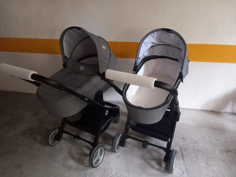Conjunto de trio Asalvo  Carrinho Bebé, Alcofa e Cadeira e Isofix