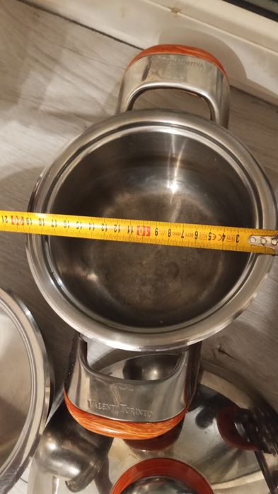Garnki Valenti Torinto INDUKCJA Zestaw + Pokrywki z Termometrem OKAZJA
