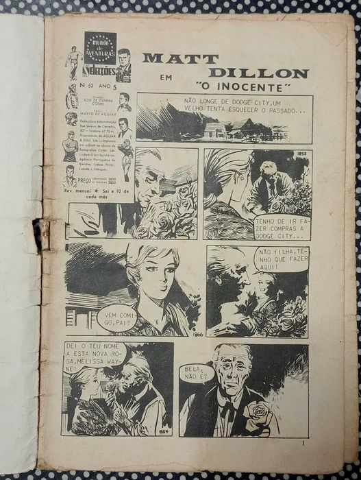 Revista selecções Matt Dillon do Mundo de Aventuras - com portes