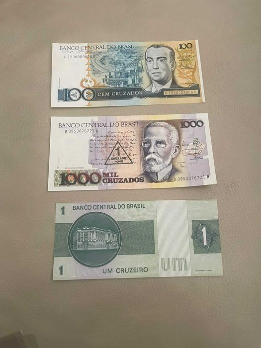 CONJUNTO DE 3 NOTAS BRASIL ANTIGAS