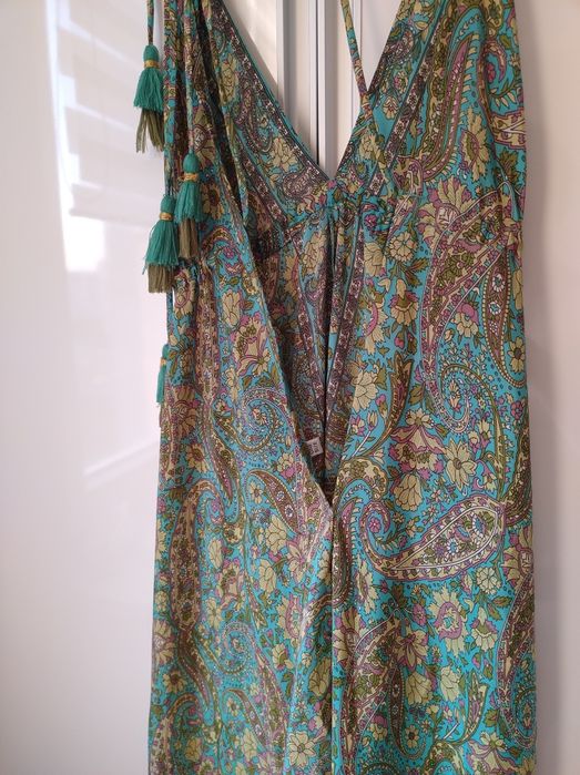 Długa sukienka maxi boho jedwab letnia plażowa One Size