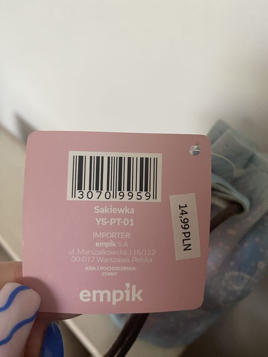 Sakiewka mini torebka baby blue Empik