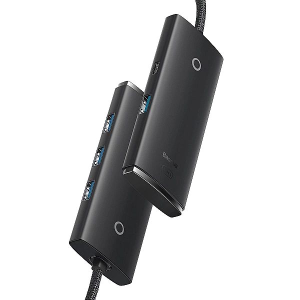 Baseus Lite Series przejściówka HUB USB Typ C - 4x USB 3.0/1m czarny (