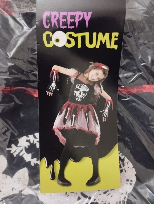 Kostium strój przebranie roz.9-10 lat  Kościotrup szkieletorka bal