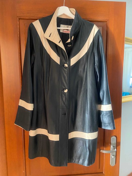 Płaszcz skóra lata 80te