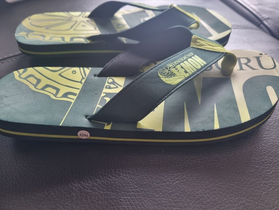 Klapki japonki 42 - 44 męskie zielone żółte Lemon basenowe