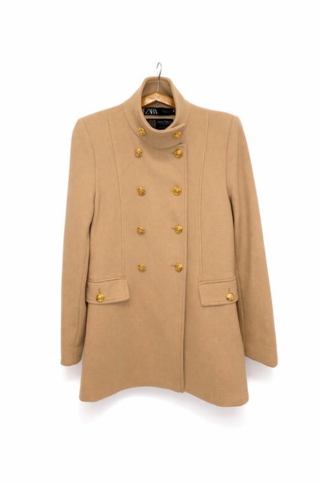 Вкорочене вовняне пальто Наполеон Zara manteco