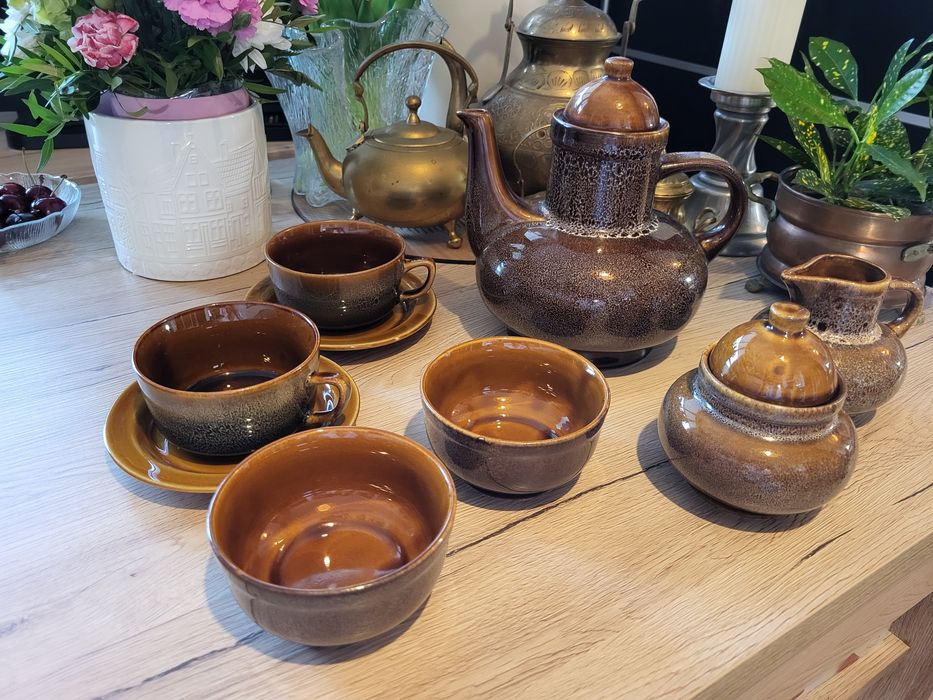 Serwis do herbaty Nefryt Mirostowice PRL vintage