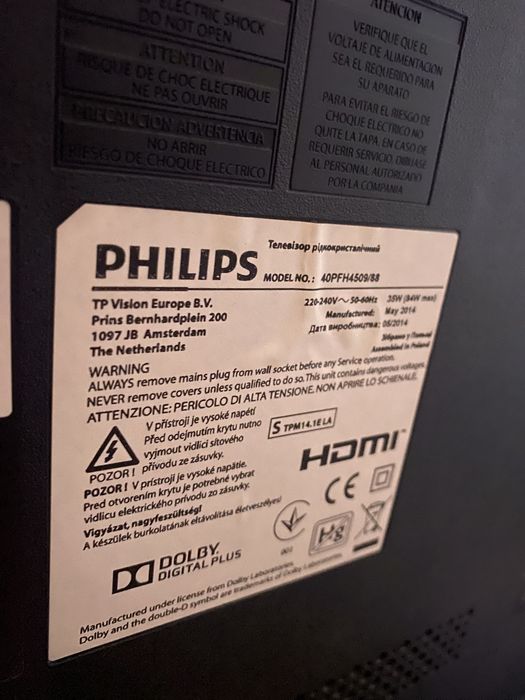 Tv philips 40 cali z lanem internet na kablu