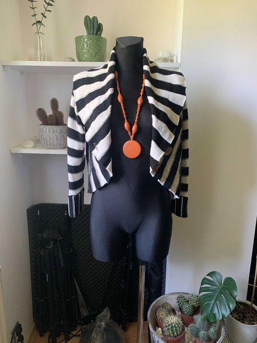 sweter w paski M/L boho rękaw 3/4