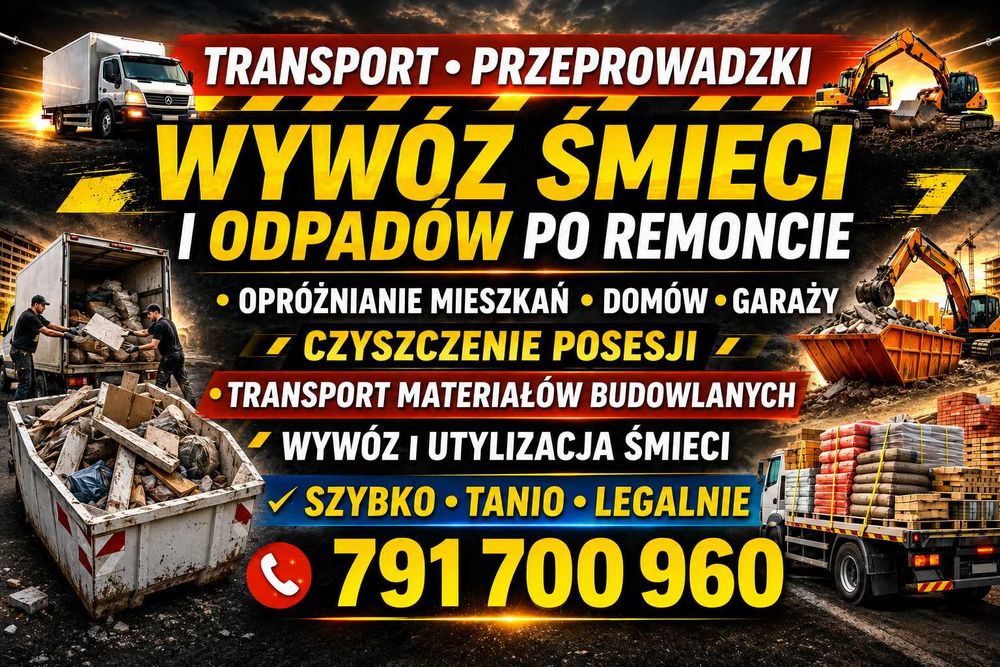 Usługi transportowe/ wywóz gruzu, mebli