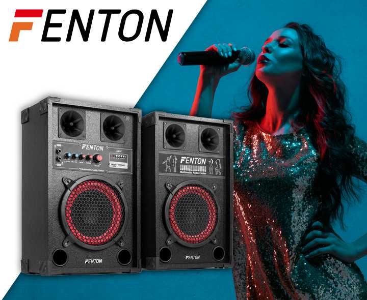 Комплект активних акустичних колонок +караоке Fenton SPB-8 400W USB/BT