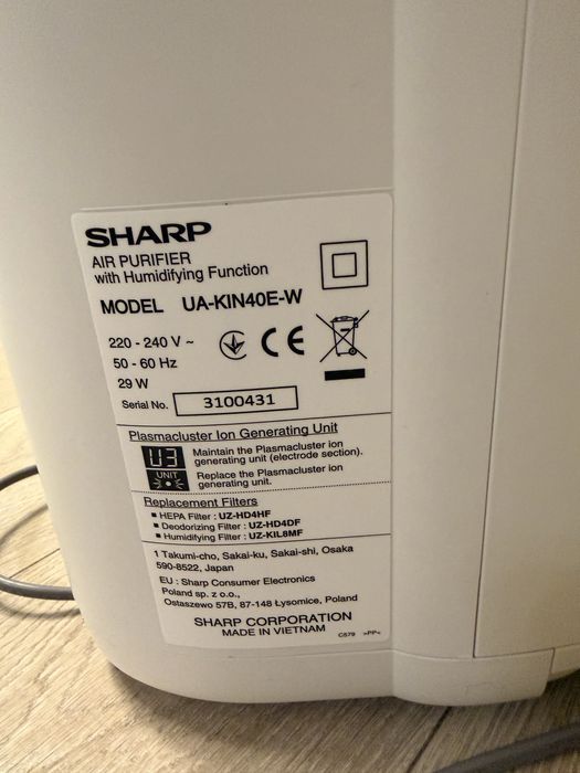 Sharp nawilzacz oczyszczacz