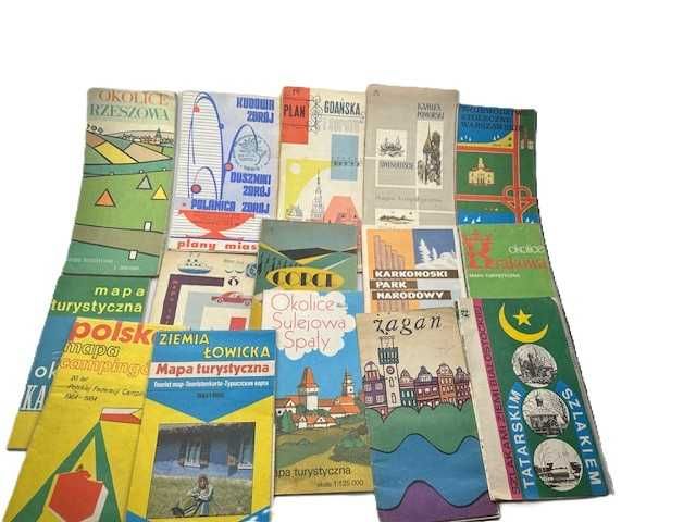 Stare mapy plany PRL miasta regiony 15 szt