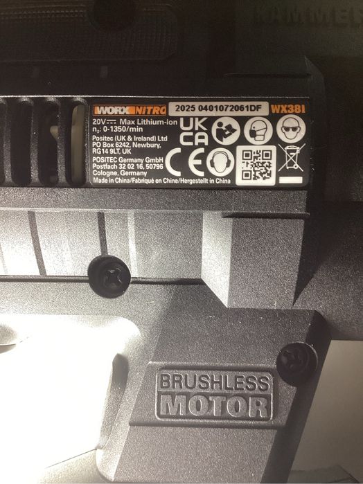 Młotowiertarka WORX Nitro WX381  2.0J