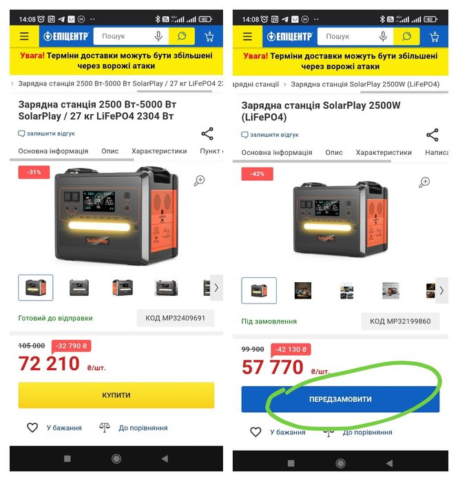 Зарядна станція SOLARPLAY Q2402М  2500W, 2304 Вт/год