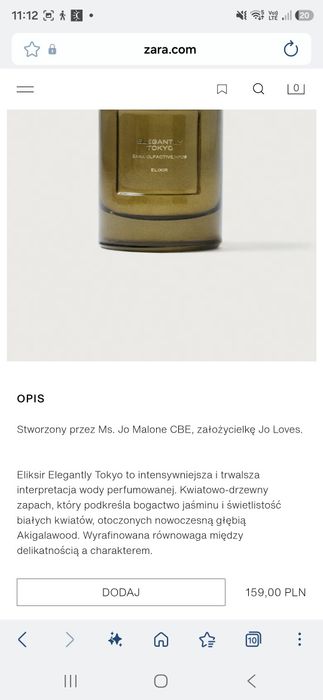 Zara Elegantly Tokyo Elixir 100 ml