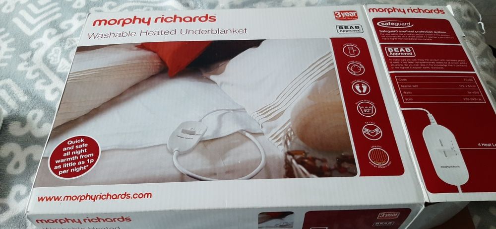 Podgrzewany koc firmy Morphy Richards do prania NOWY