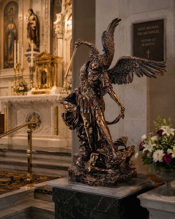 Duża efektowna figura św. Michała Archanioła – solidna dekoracja premium