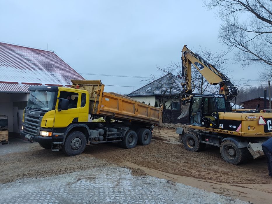 Roboty ziemne, uslugi koparko ladowarka,koparka,transport wywrotka