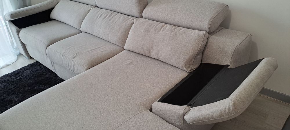 Sofá 3 lugares com Relax e Chaise Longue