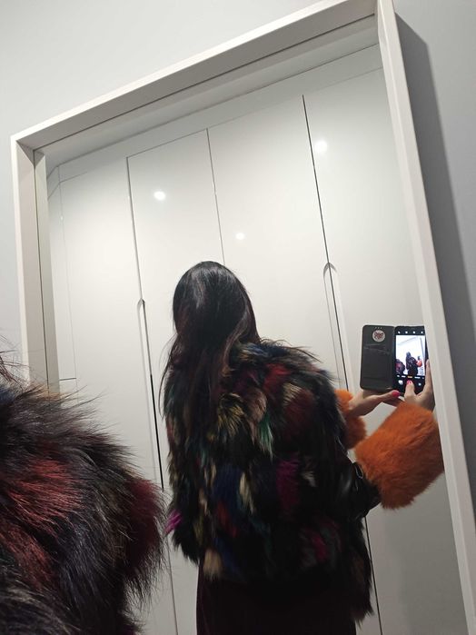 Nowa kurtka eko skóra z lisem