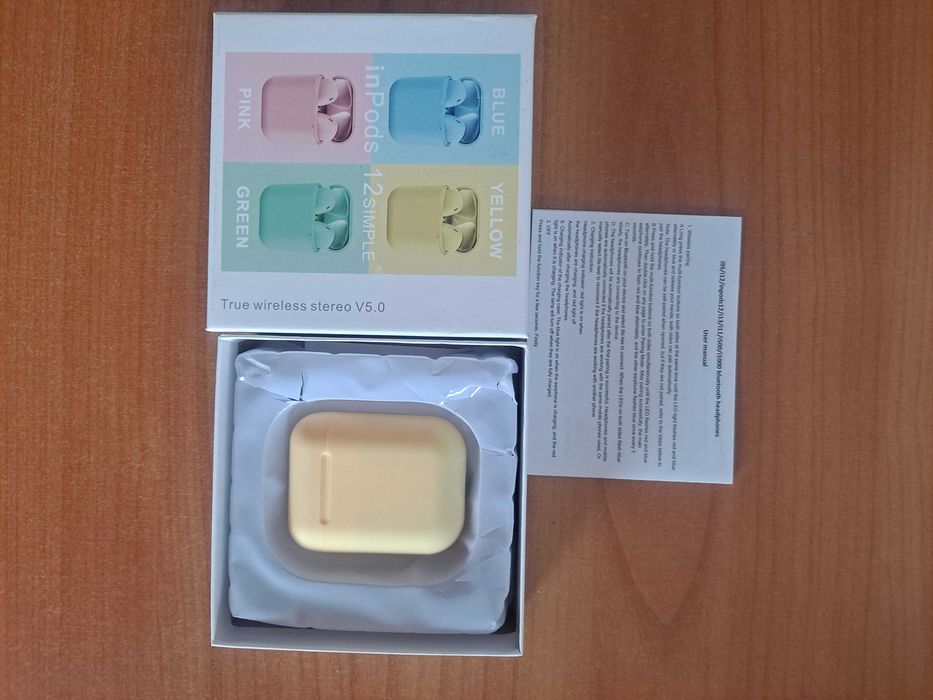 Inpods 12 Zestaw słuchawkowy Bezprzewodowe słuchawki Żółte