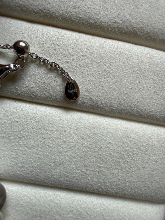 Pulseira Olho de Gato em Prata 925 com Banho de Ouro Branco Bracelet 7mm